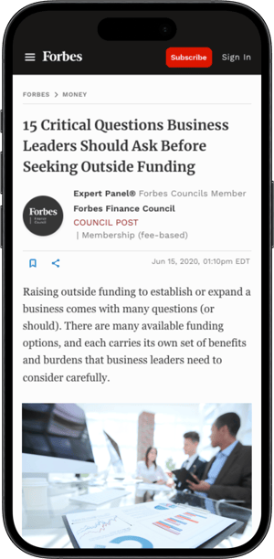 Expert Panel article on Forbes.com