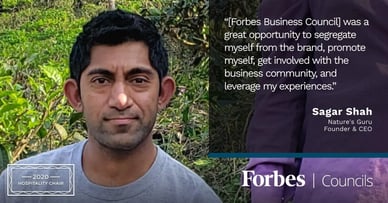 Featured image for Sagar Shah is Forbes Business Council Hospitality Group Chair.