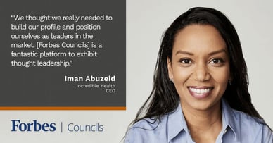 Featured image for Forbes Councils Helps Iman Abuzeid Get Visibility for Her Healthcare Startup. 