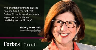 Featured image for Forbes Councils Helps Position PR Maven Nancy Marshall as Trusted Expert. 