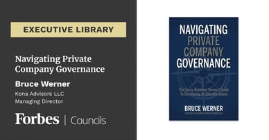 Navigating Private Company Governance By Bruce Werner Book Cover 
