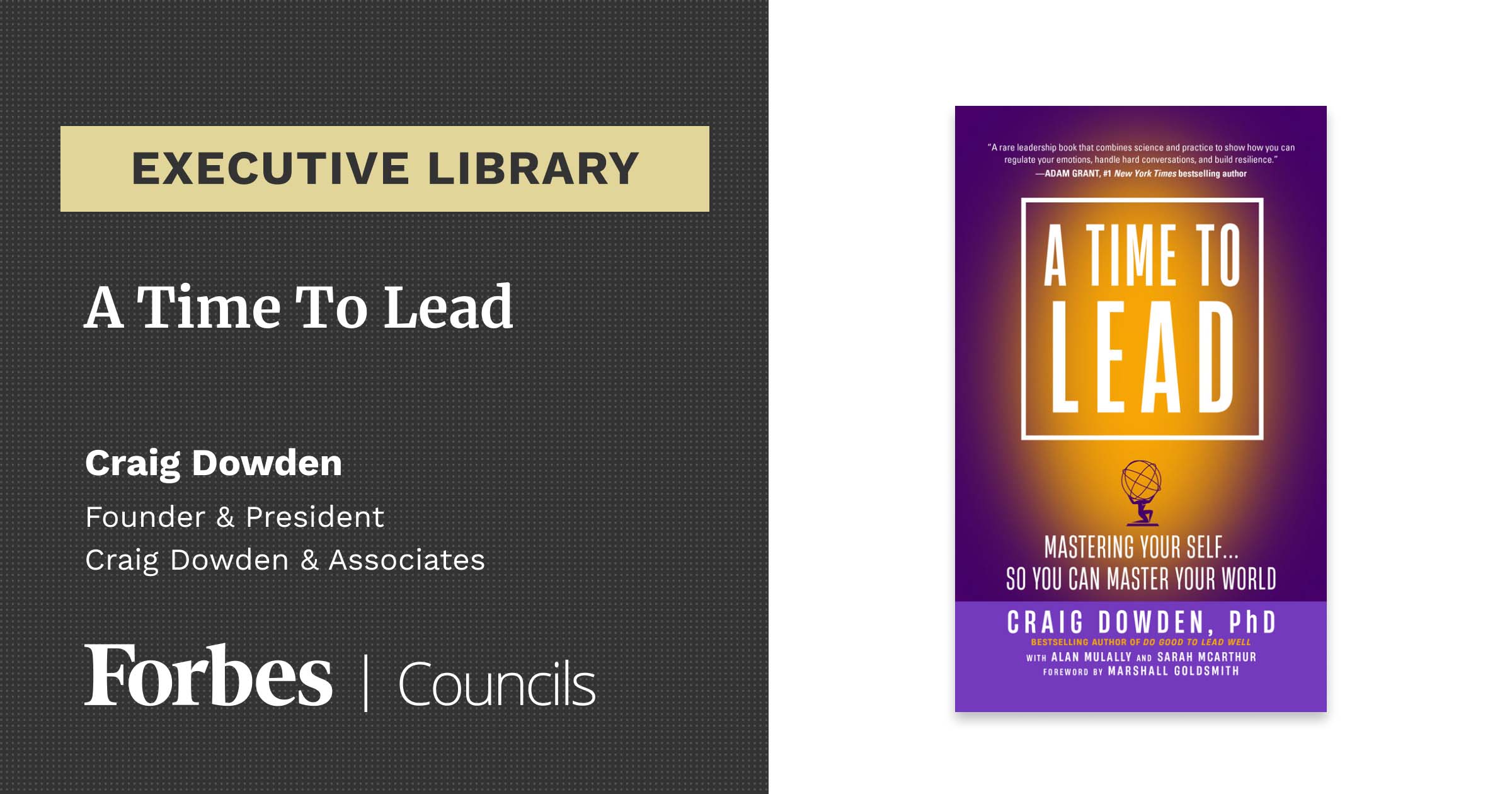 A Time To Lead by Craig Dowden
