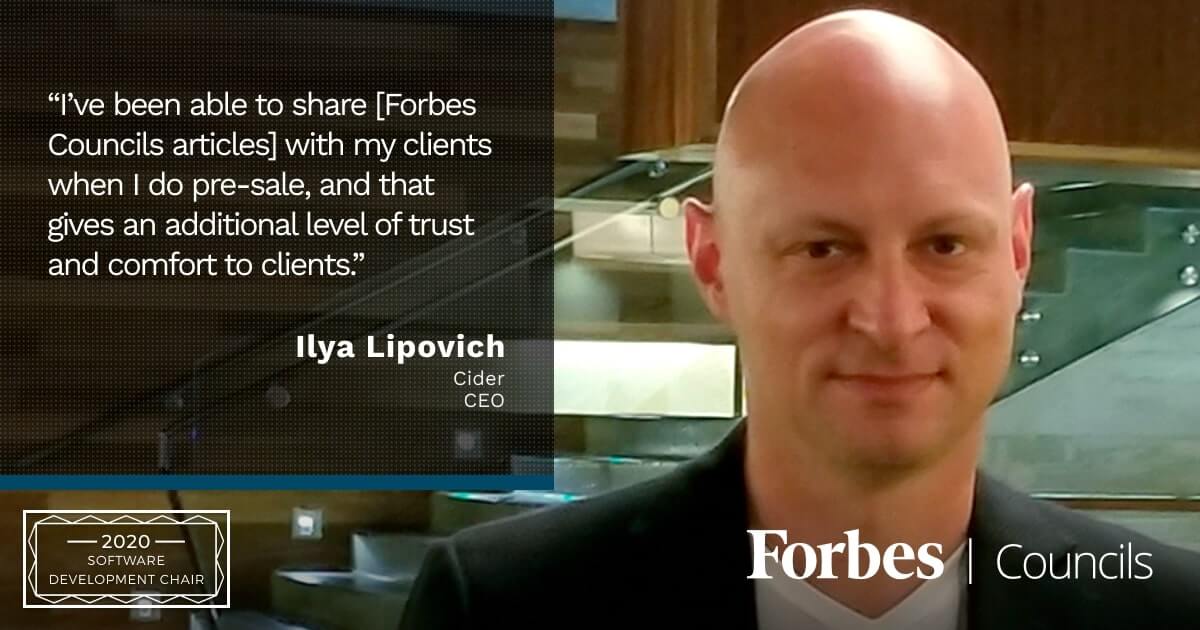 Forbes Business Council member Ilya Lipovich