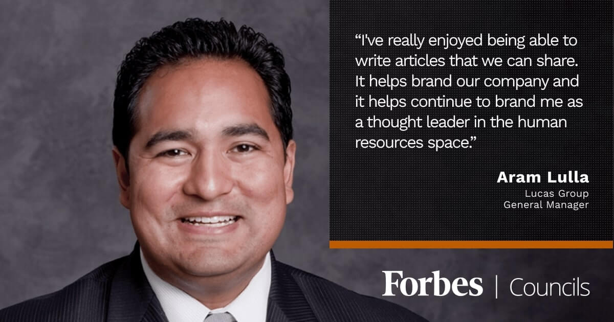 Talking Points for Aram Lulla: Forbes Human Resources Council